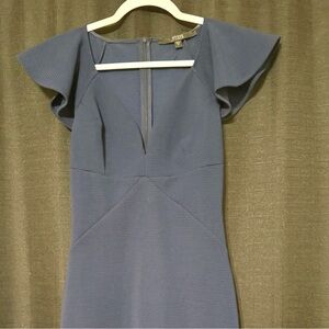 Guess Blue Sheath Dress with Flutter Cap Sleeves